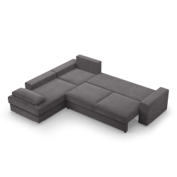 VELANO LL Corner Sofa, Side - LEFT, Color - DARK GRAY
