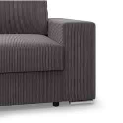 Ecksofa VELANO LL, Seite - LINKS, Farbe - DUNKELGRAU