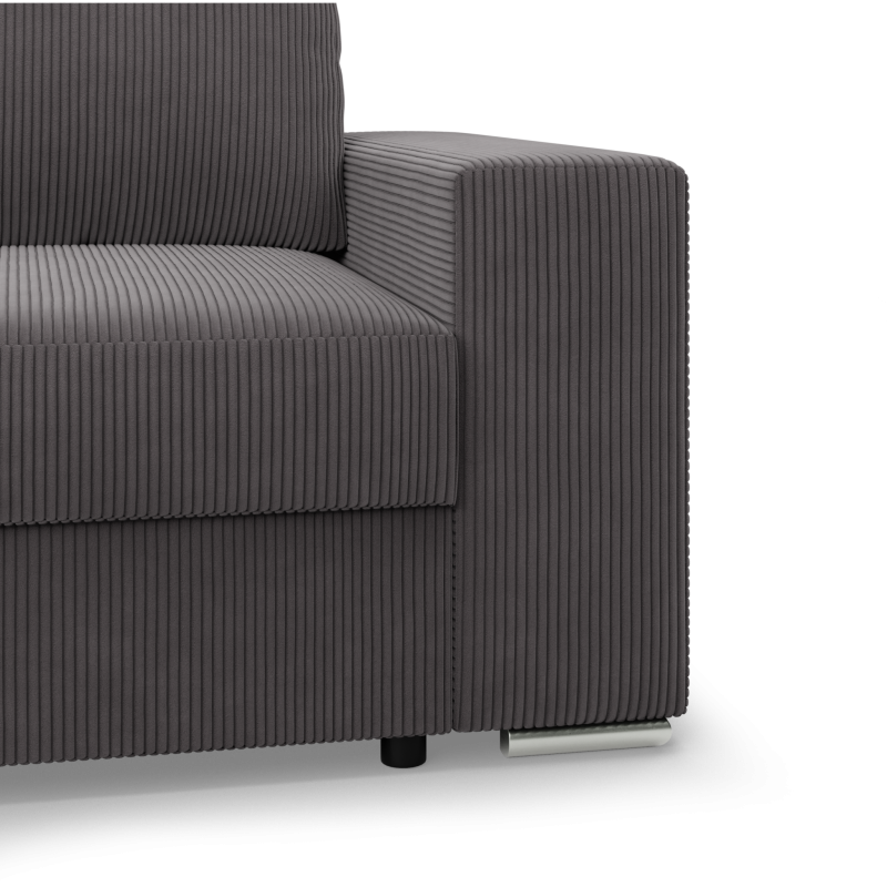 Ecksofa VELANO LL, Seite - LINKS, Farbe - DUNKELGRAU