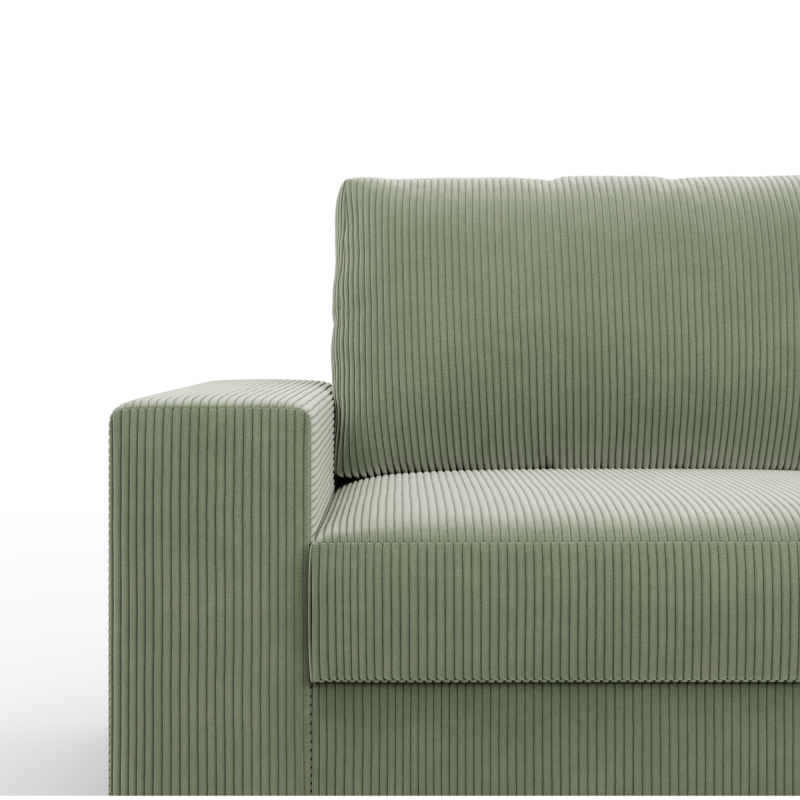 VELANO LL Corner Sofa, Side - RIGHT, Color - LIGHT GREEN