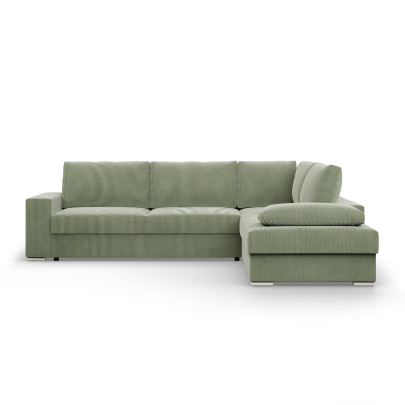 VELANO LL Corner Sofa, Side - RIGHT, Color - LIGHT GREEN