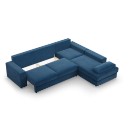 VELANO LL Corner Sofa, Side - RIGHT, Color - NAVY BLUE