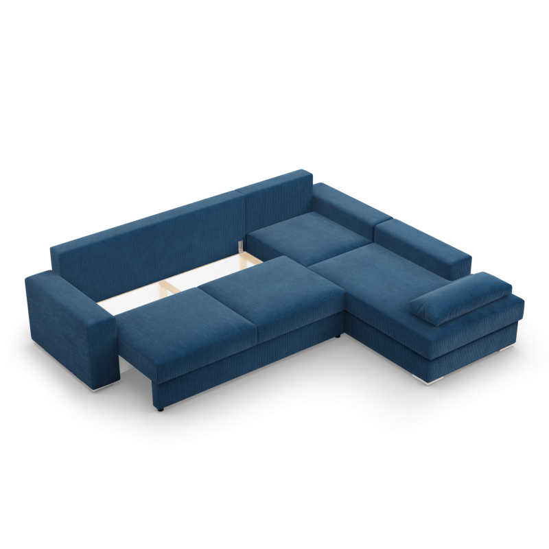 VELANO LL Corner Sofa, Side - RIGHT, Color - NAVY BLUE