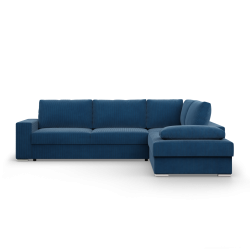Ecksofa VELANO LL, Seite - RECHTS, Farbe - MARINEBLAU