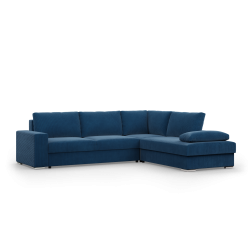 Ecksofa VELANO LL, Seite - RECHTS, Farbe - MARINEBLAU