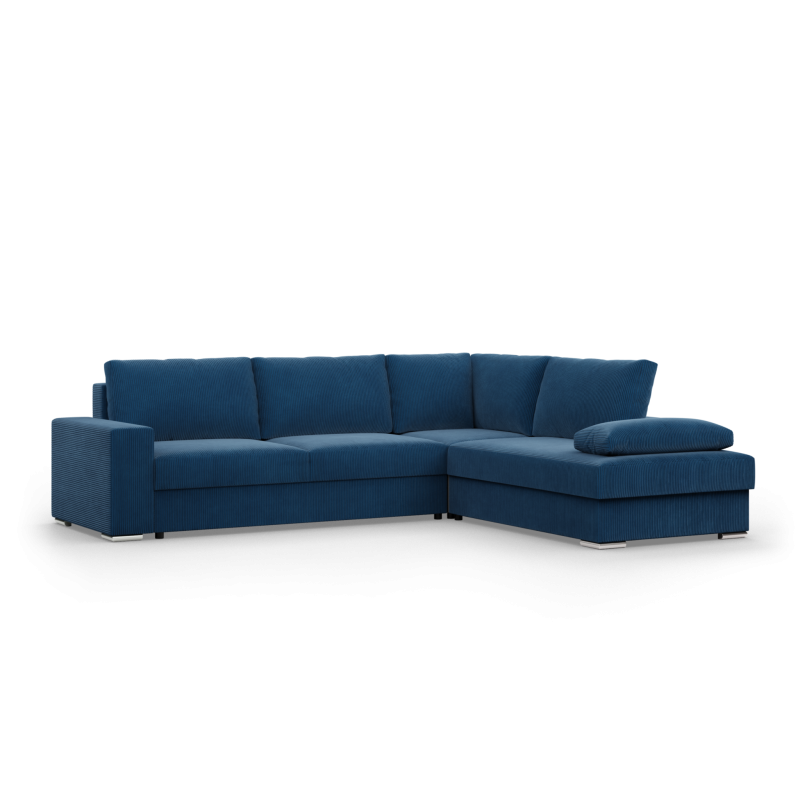 Ecksofa VELANO LL, Seite - RECHTS, Farbe - MARINEBLAU