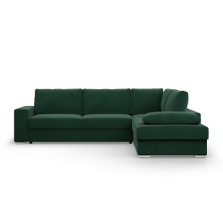 VELANO LL Corner Sofa, Side - RIGHT, Color - BOTTLE GREEN