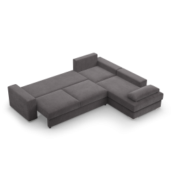 VELANO LL Corner Sofa, Side - RIGHT, Color - DARK GRAY