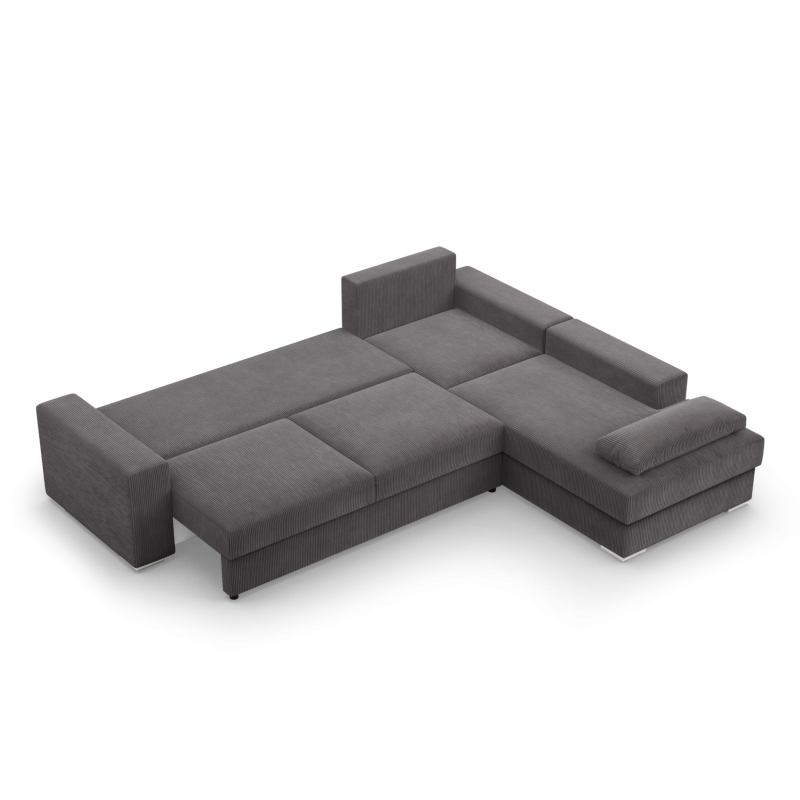 VELANO LL Corner Sofa, Side - RIGHT, Color - DARK GRAY