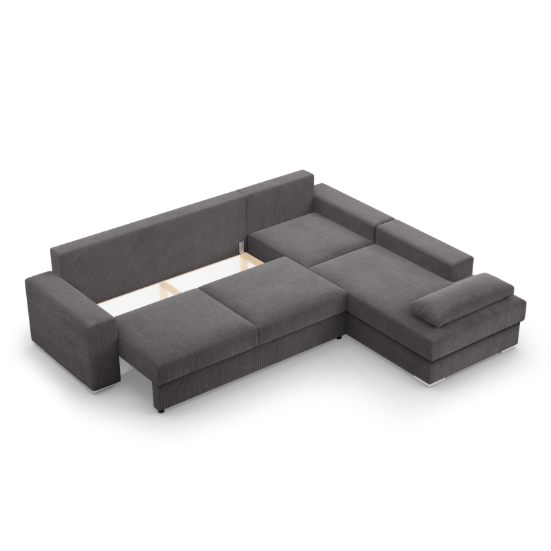 VELANO LL Corner Sofa, Side - RIGHT, Color - DARK GRAY