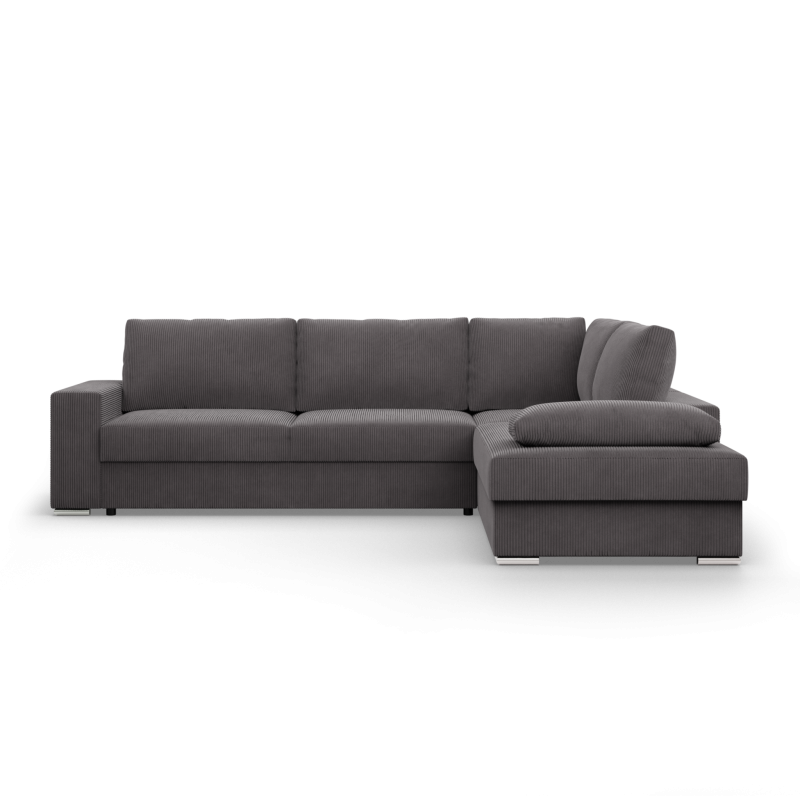 Ecksofa VELANO LL, Seite - RECHTS, Farbe - DUNKELGRAU