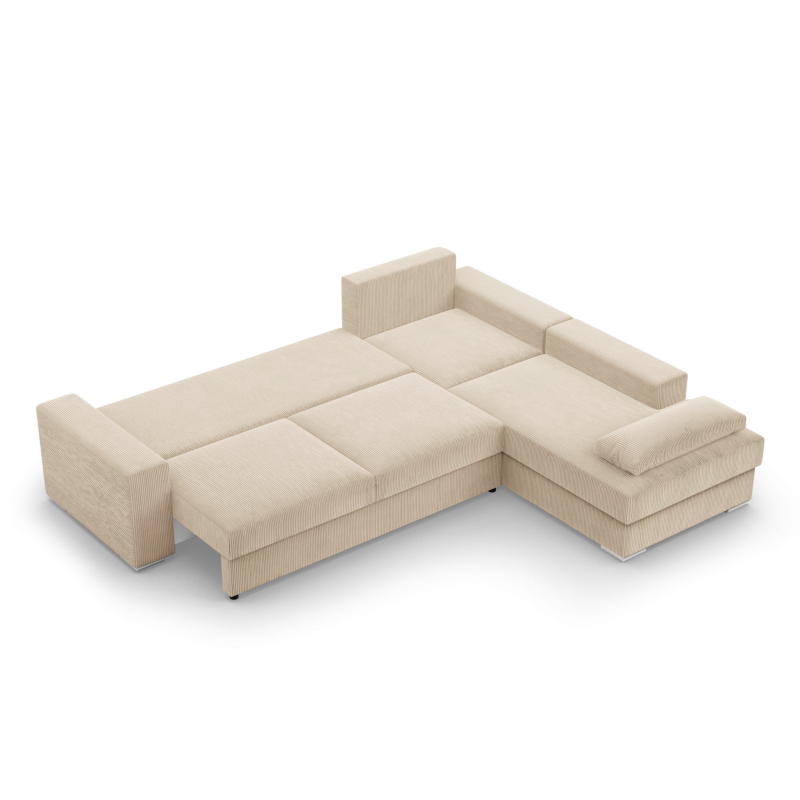 VELANO LL Corner Sofa, Side - RIGHT, Color - CREAM