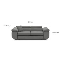 Sofa RIGATTO, Farbe - BEIGE, Schlafmöglichkeit - Mit Schlaffunktion