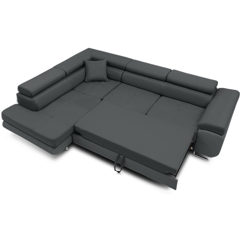 Ecksofa RIGATTO, Seite - LINKS, Farbe - DUNKELGRAU