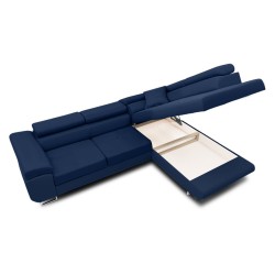 RIGATTO Corner Sofa, Side - RIGHT, Color - NAVY BLUE