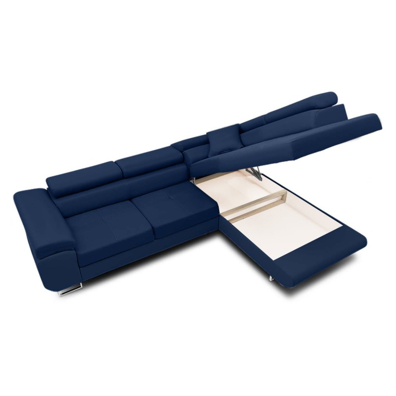 RIGATTO Corner Sofa, Side - RIGHT, Color - NAVY BLUE