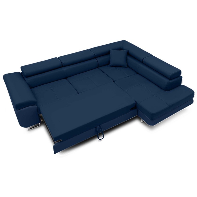 RIGATTO Corner Sofa, Side - RIGHT, Color - NAVY BLUE