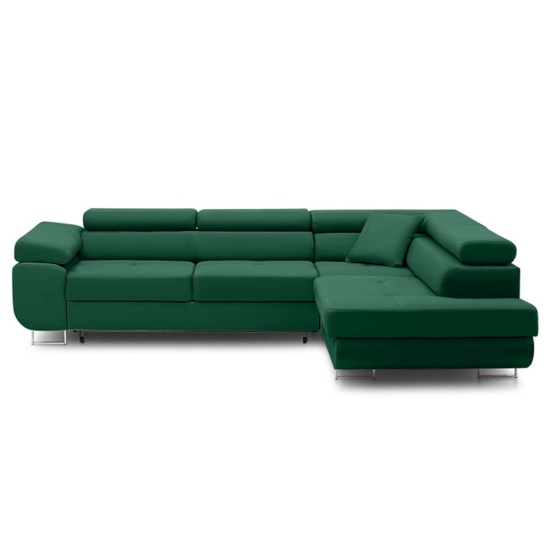 RIGATTO corner sofa, Side - RIGHT, Color - BOTTLE GREEN