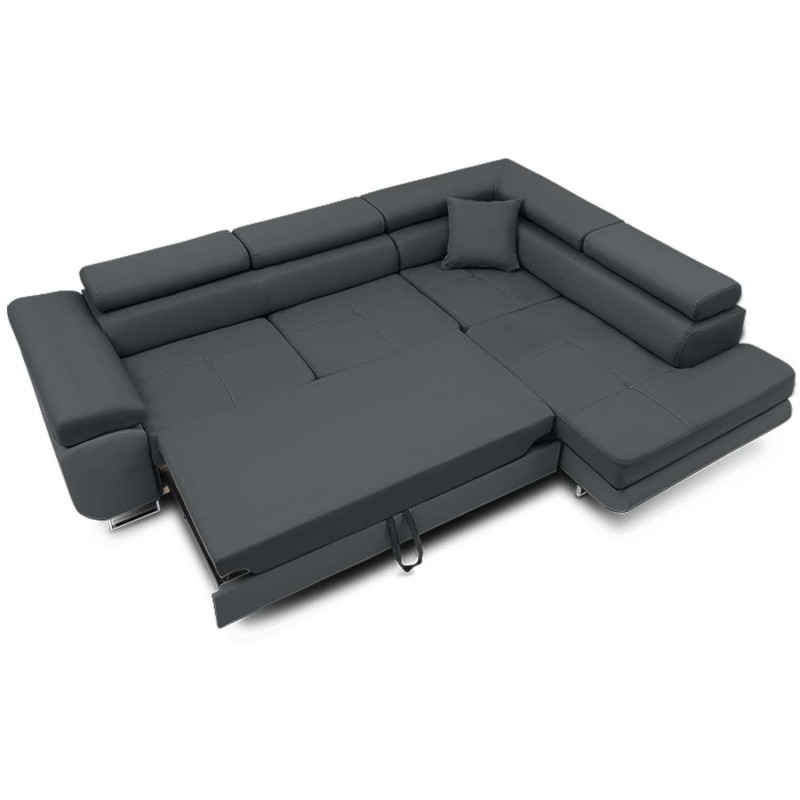 RIGATTO Corner Sofa, Side - RIGHT, Color - DARK GRAY
