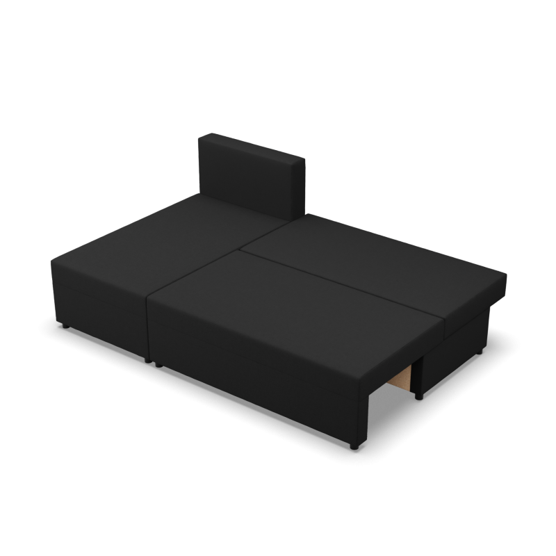 Ecksofa Fermo Lux, Farbe - SCHWARZ