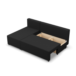 Ecksofa Fermo Lux, Farbe - SCHWARZ