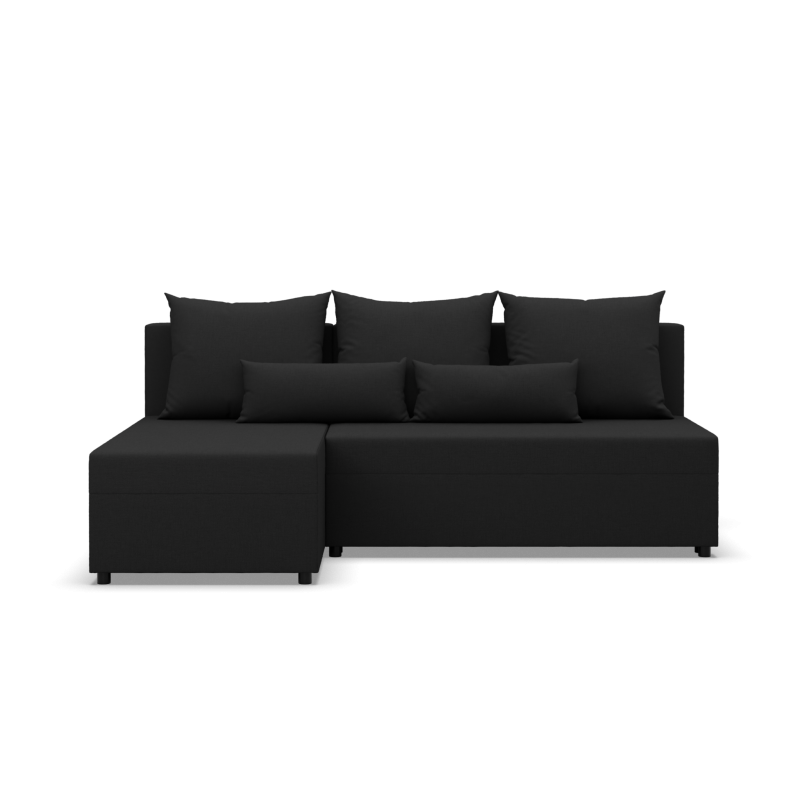 Ecksofa Fermo Lux, Farbe - SCHWARZ