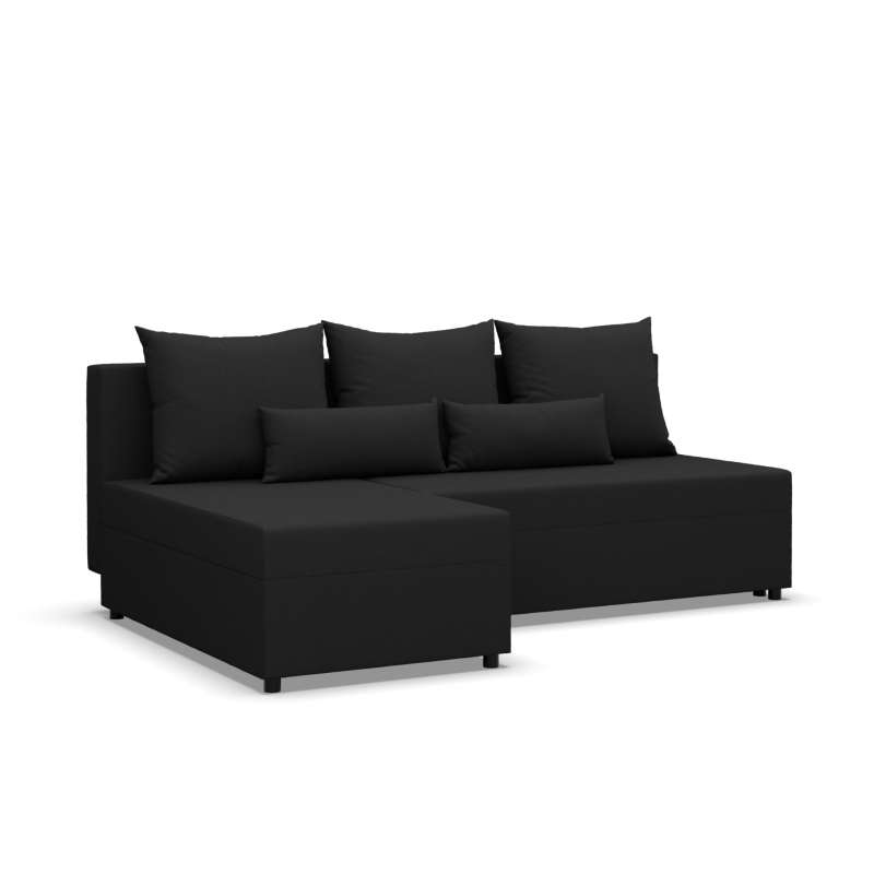 Ecksofa Fermo Lux, Farbe - SCHWARZ