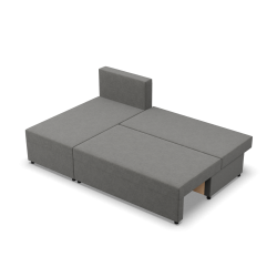 Ecksofa Fermo Lux, Farbe - DUNKELGRAU