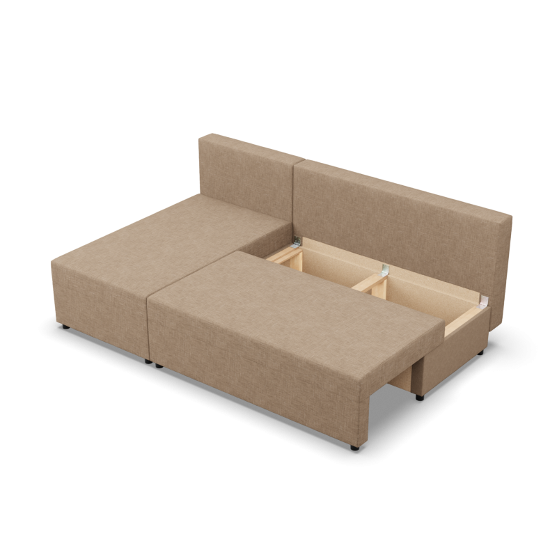 Ecksofa Fermo Lux, Farbe - CAPPUCCINO