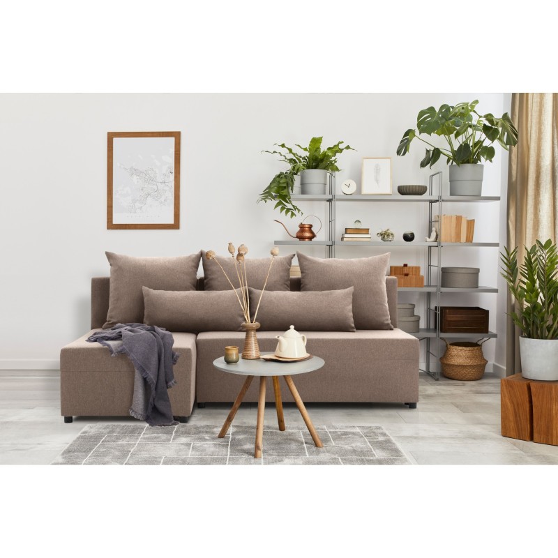 Ecksofa Fermo Lux, Farbe - CAPPUCCINO