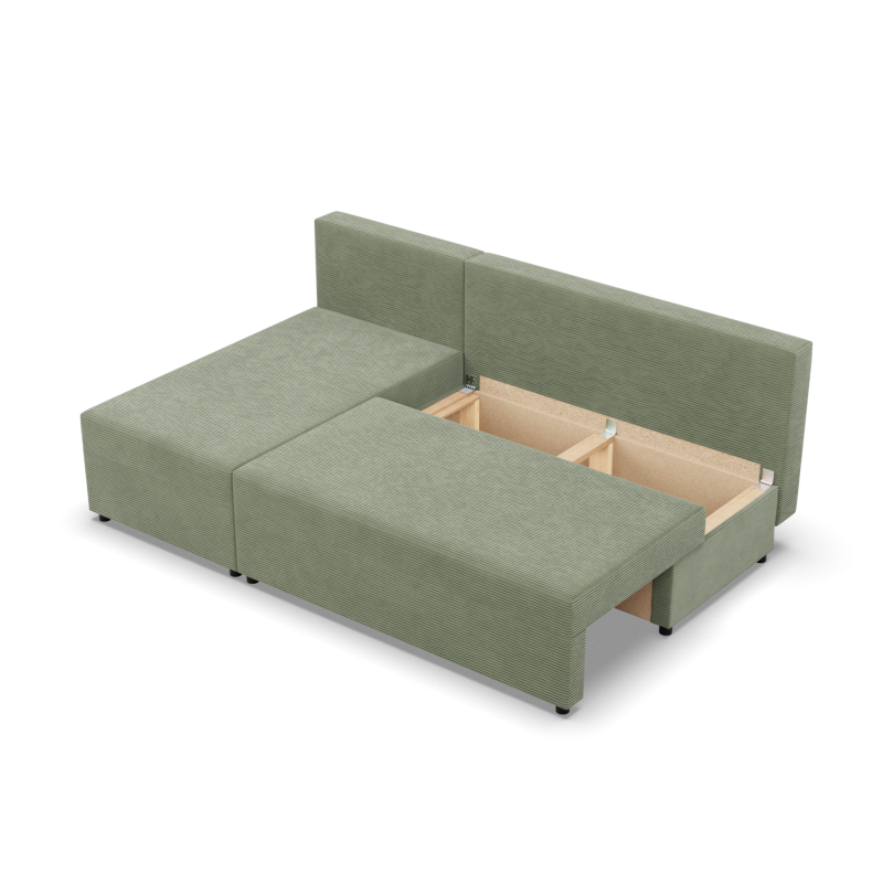 Ecksofa Fermo Poso, Farbe - HELLGRÜN