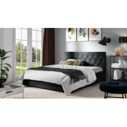 Cama tapizada Prestige con contenedor para ropa de cama Plusz, Alova 15 - Elegancia y confort en tu dormitorio