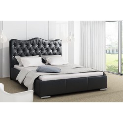 Cama tapizada Palermo con contenedor para ropa de cama de tela Eco cuero, Madrid 9100 | Lujo y comodidad para dormir