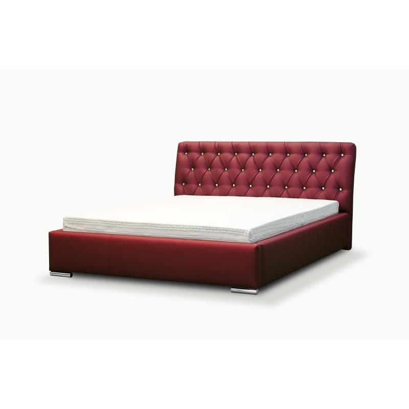 Cama tapizada Asti con contenedor para ropa de cama, tela Plecionka, Inari 87