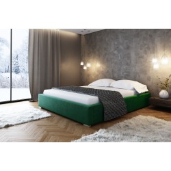 Cama tapizada Modena con contenedor para ropa de cama tela J