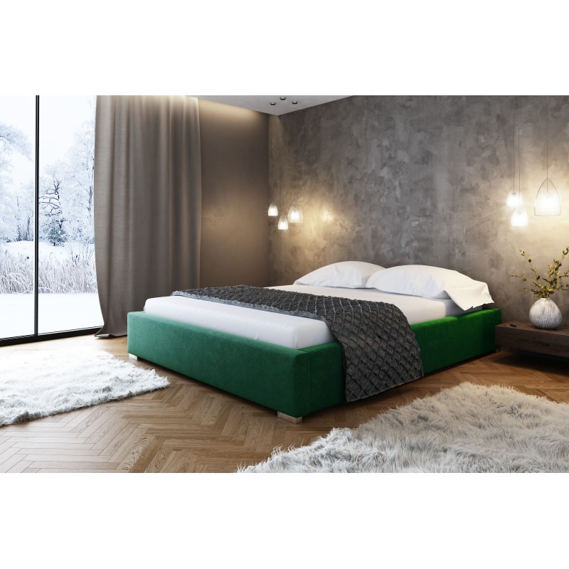 The Modena upholstered bed with a storage compartment for bedding, fabric J.