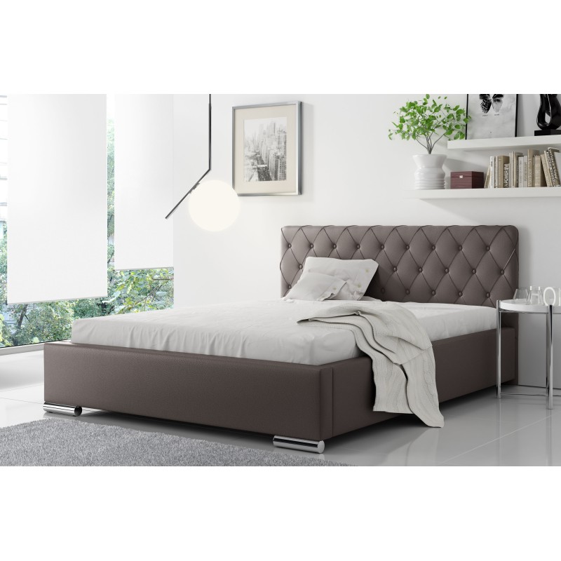 Brescia upholstered bed with a bedding container - Eco leather, Soft 24 | Exceptional Comfort and Style