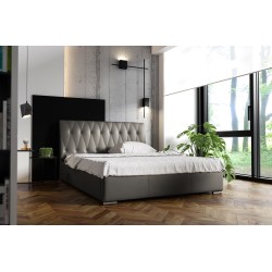 Gepolstertes Bett Salerno mit Bettkasten aus Eco-Lederstoff, Soft 29 | Elegantes und praktisches Bett für Ihr Schlafzimmer