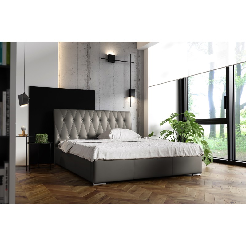 Gepolstertes Bett Salerno mit Bettkasten aus Eco-Lederstoff, Soft 29 | Elegantes und praktisches Bett für Ihr Schlafzimmer