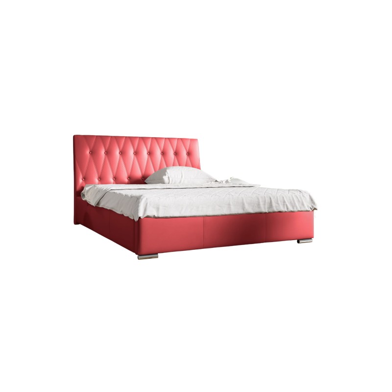 Upholstered bed Salerno with bedding storage, Eco leather fabric, Soft 10A | Elegant and practical bed for your bedroom