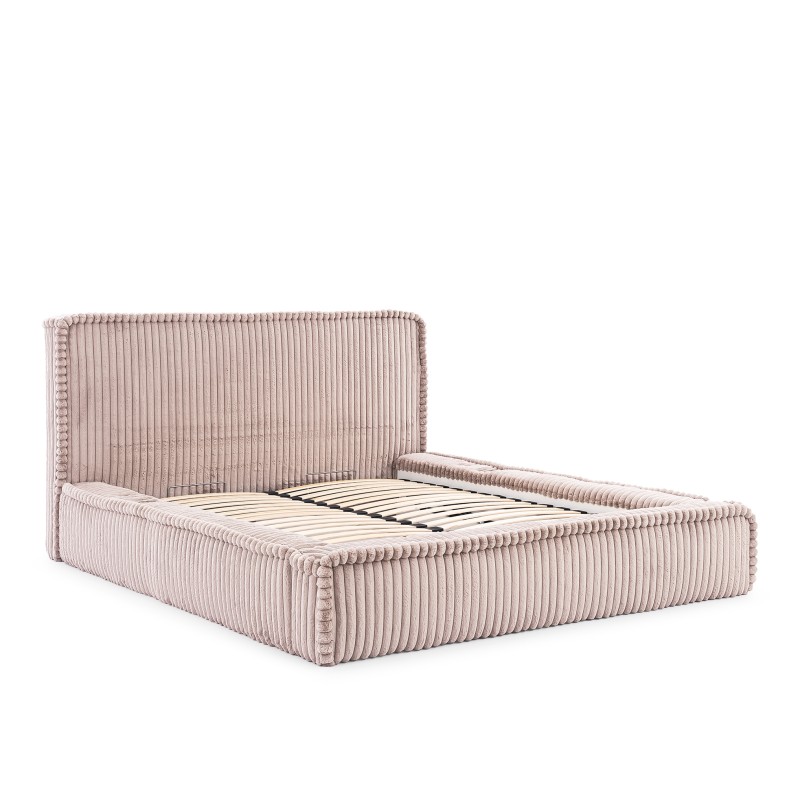 Cama Tapizada Torino con Contenedor para Ropa de Cama - Comodidad y Elegancia Excepcional