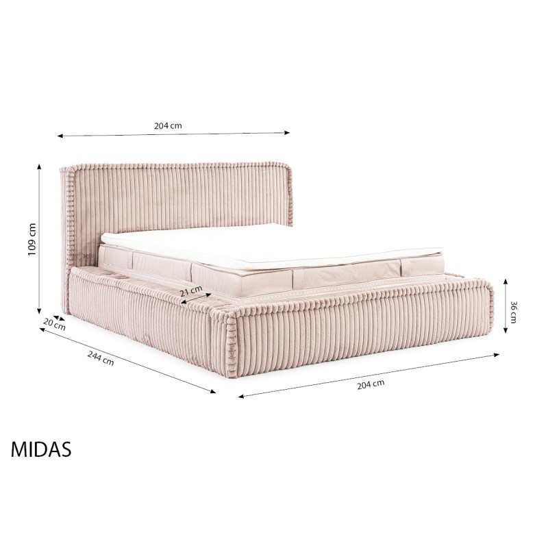 Cama Tapizada Torino con Contenedor para Ropa de Cama - Comodidad y Elegancia Excepcional