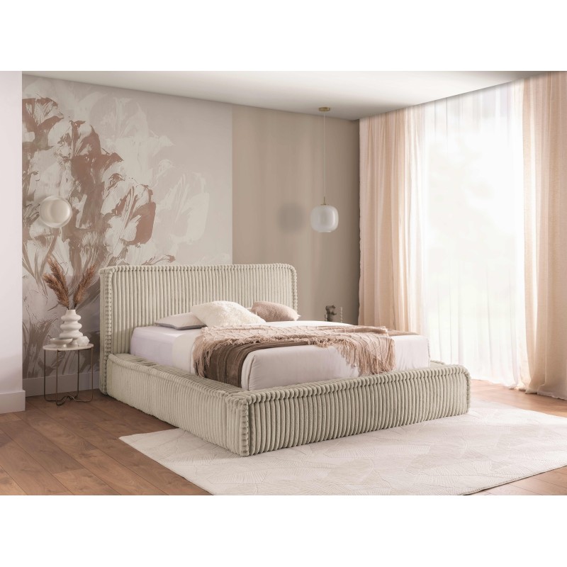 Cama Tapizada Torino con Contenedor para Ropa de Cama - Comodidad y Elegancia Excepcional