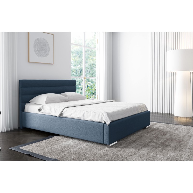 Cama tapizada Lucca con contenedor para ropa de cama: comodidad y elegancia en uno.