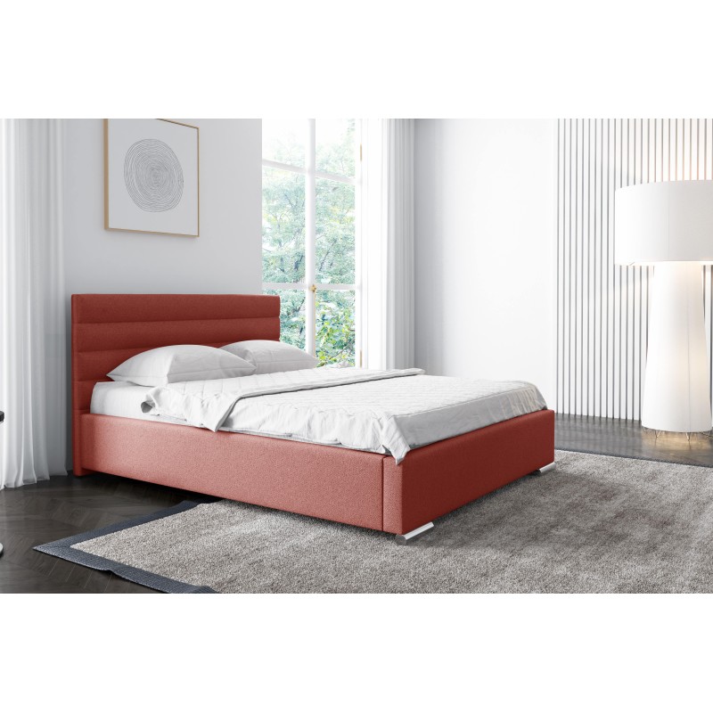 Cama tapizada Lucca con contenedor para ropa de cama: comodidad y elegancia en uno.