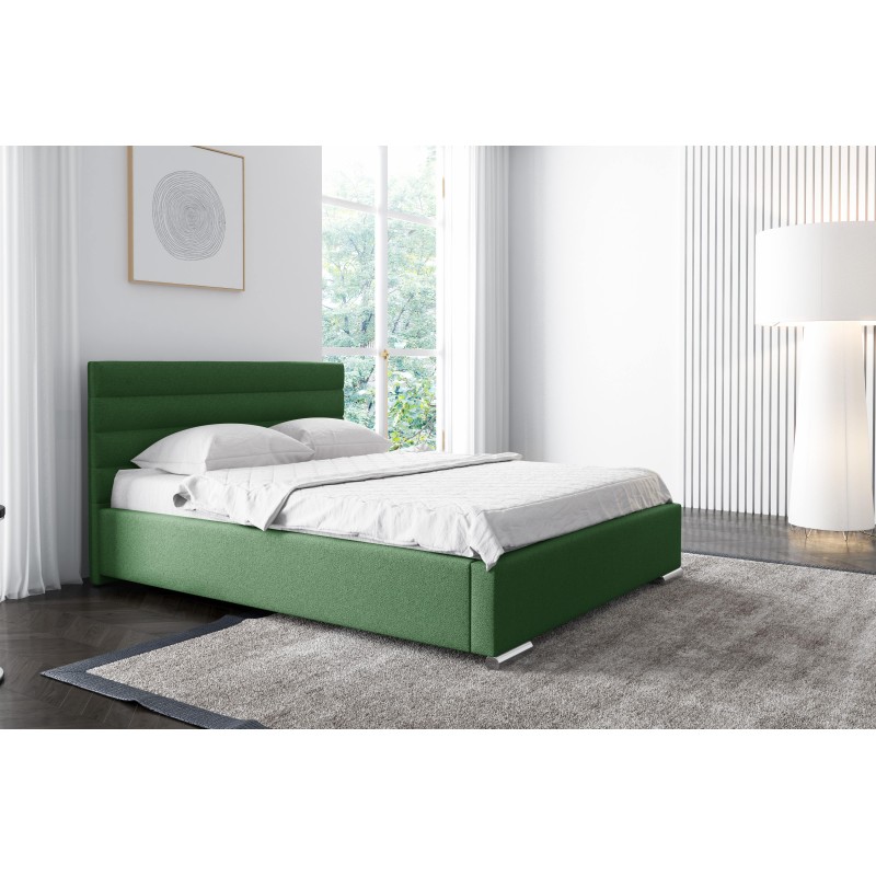 Cama tapizada Lucca con contenedor para ropa de cama: comodidad y elegancia en uno.