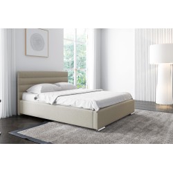 Cama tapizada Lucca con contenedor para ropa de cama: comodidad y elegancia en uno.