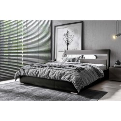 Luxuriöses Polsterbett Novara mit Bettkasten | Kunstleder, Madrid 9100 | Schlafbereich 120x200