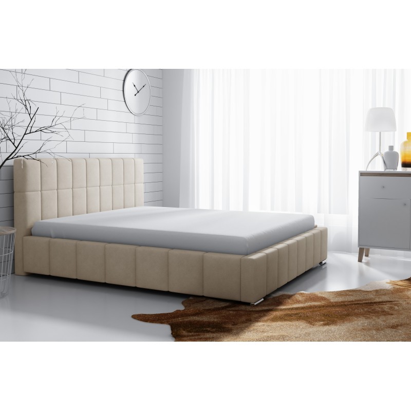 Cama tapizada Imperia con contenedor para ropa de cama Velvet, Soro 21 - elegancia y confort