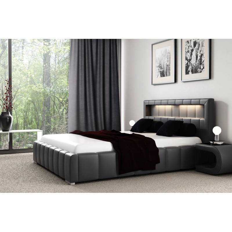 Erli upholstered bed with illuminated headboard Eco leather, Soft 20 – Luxury and comfort for your bedroom